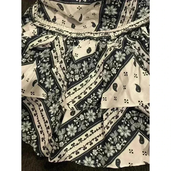 Cinq A Sept Minella Off-the-shoulder Dress Sz 6 Paisley Bandana Blue Flutter NEW - Picture 11 of 11